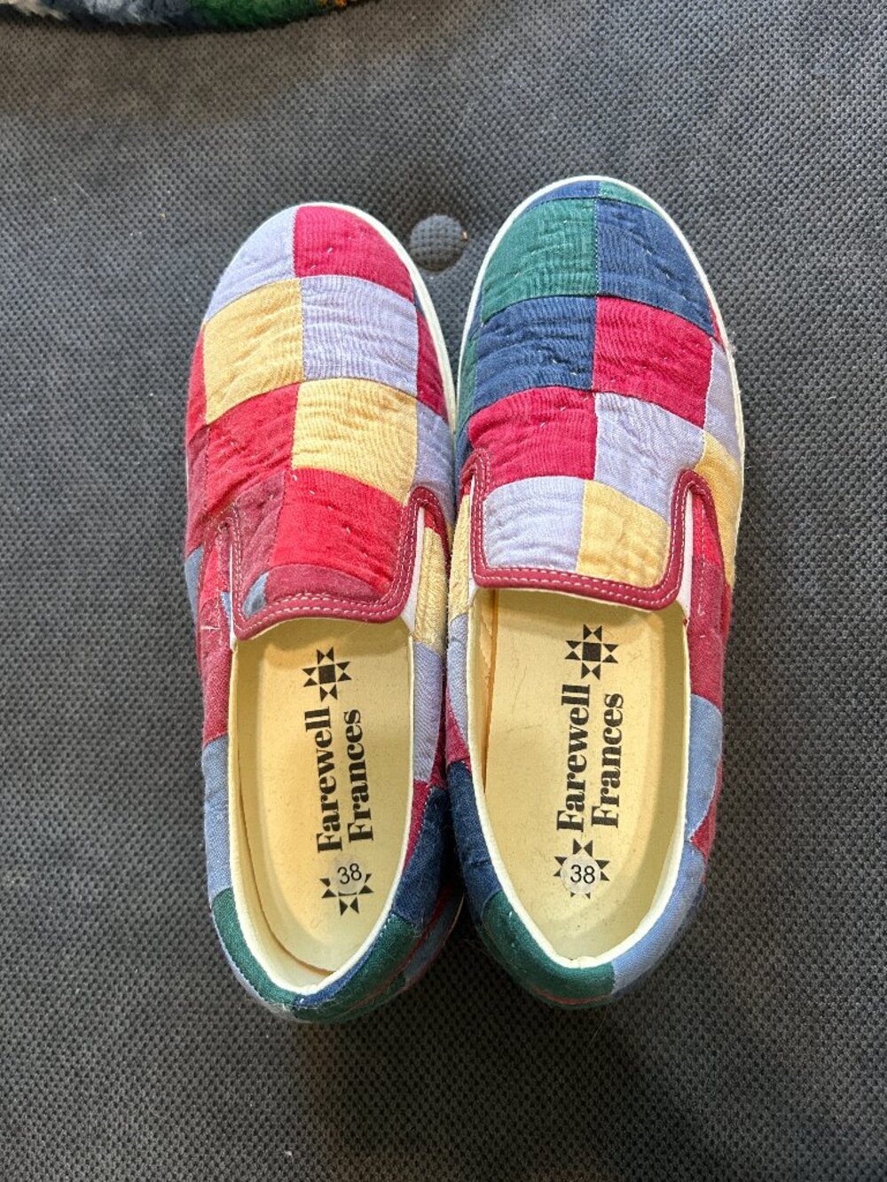 Farewell Frances Quilted Sneakers Rainbow Postage Stamp